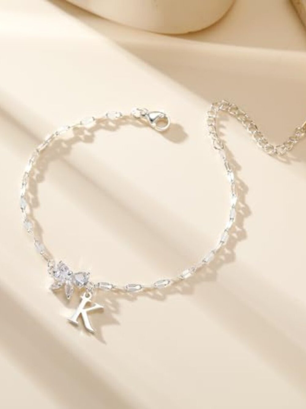 BRAND NEW 925 Sterling Silver Initial Bracelet for Women